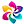 GPTchatly logo in a form of colorful six-petals-flower-like geometrical figure