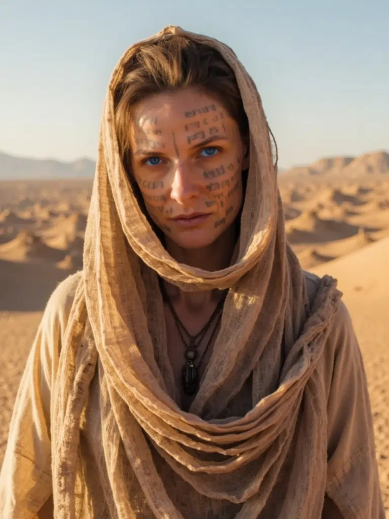 FLUX.1-generated close-up Lady Jessica from Dune 2 as portrayed by Rebecca Ferguson