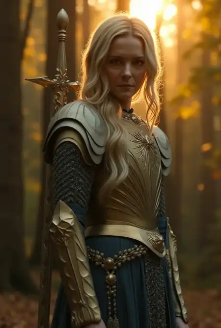 FLUX-generated picture of Galadriel played by Morfydd Clark